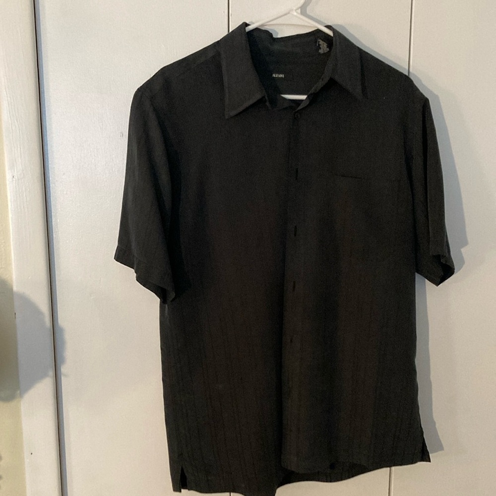 Black Casual Button Down Shirt Relaxed Fit